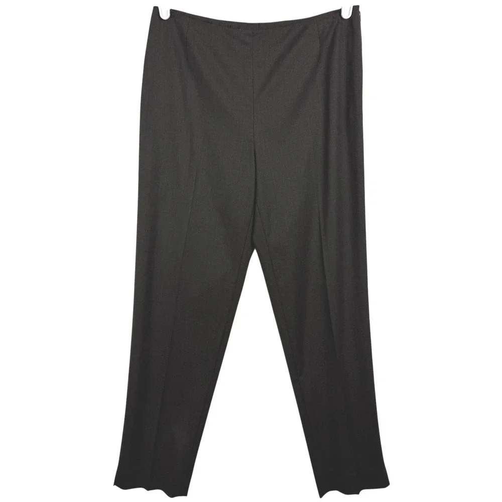 Lafayette 148 New York Women's Brown Virgin Wool Blend Side Zip Dress Pants 4